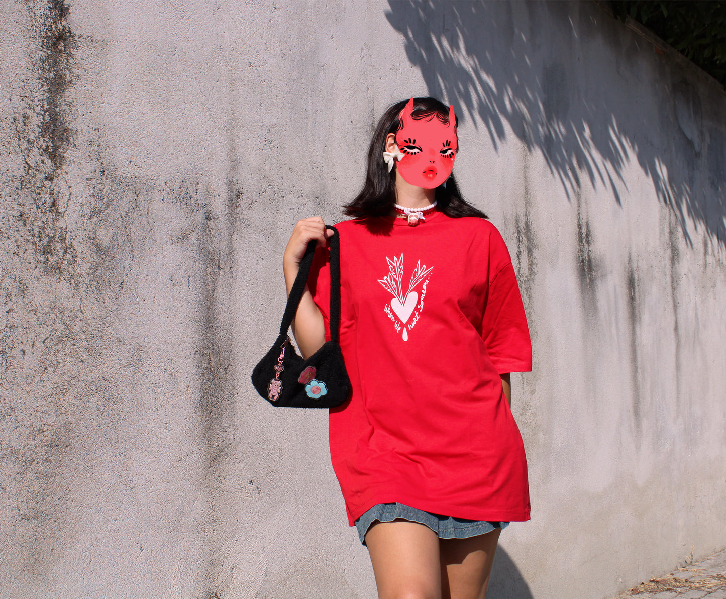 Oversize T-shirt Heart and Arrows